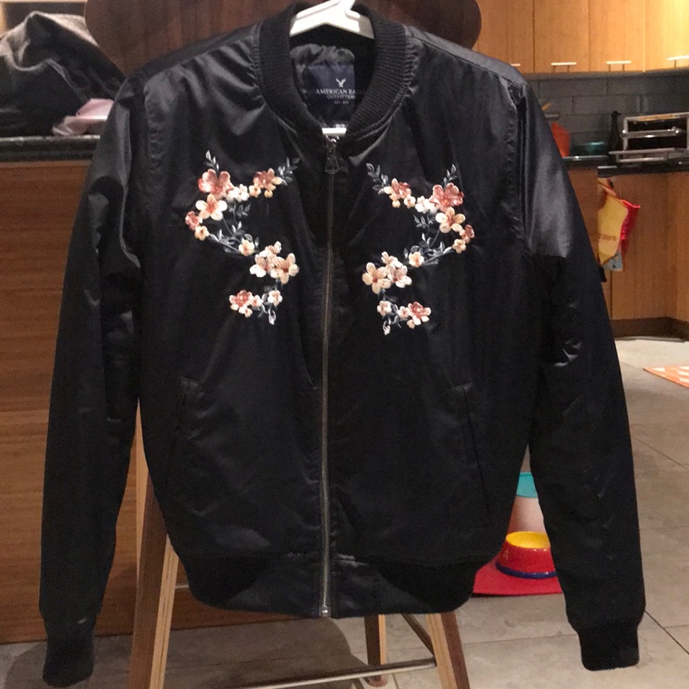 American Eagle XS Embroidered Bomber